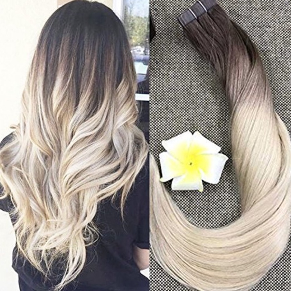 ✨ 20” #3/#8/613 BALAYAGE HUMAN HAIR TAPE-INS *NWT - Picture 1 of 8